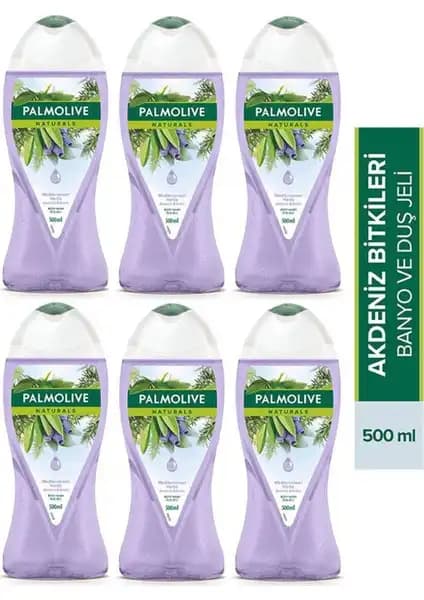 Palmolive Akdeniz Bitkileri Mor Duş Jeli 500 ml 6'lı Paket Doğal ve Ferahlatıcı Temizlik