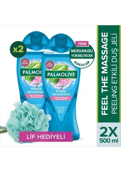 Palmolive Aroma Sensations Doğal İçeriklerle Ferahlatıcı Duş Jeli ve Lifi Paketi