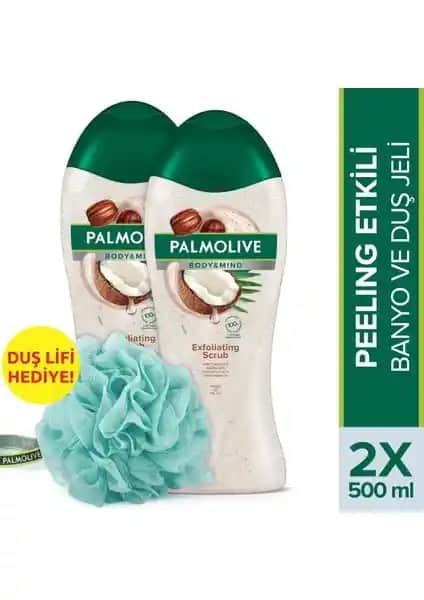Palmolive Body & Mind Hindistan Cevizi Banyo ve Duş Jeli Doğal ve Peeling Etkili Temizlik Ürünü