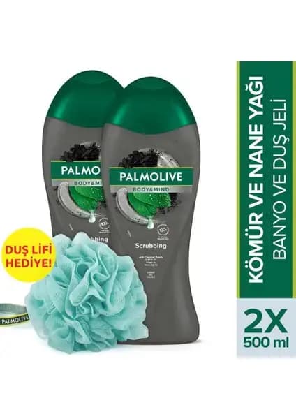 Palmolive Body & Mind Kömür ve Nane Yağı Duş Jeli Doğal İçeriklerle Ferahlatıcı Temizlik