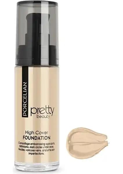 Pretty Beauty High Cover Yüksek Kapatıcı Etkili Porselen Fondöten No:1 PB:104-1