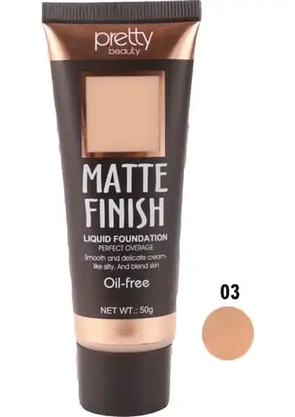 Pretty Beauty Matte Finish Fondöten: Yağsız ve Kalıcı Doğal Makyaj İçin Uygun