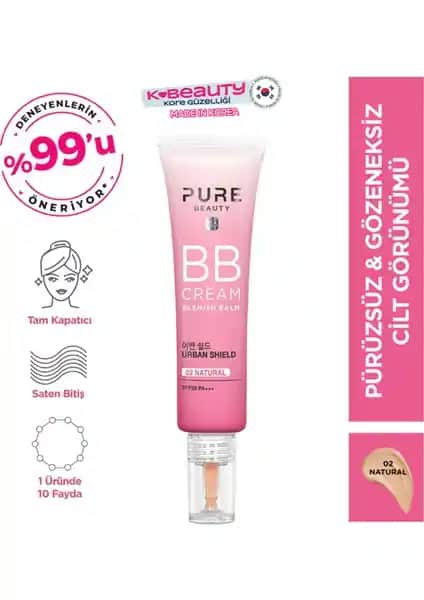 Pure Beauty BB Krem SPF50 PA+++ ile doğal ve çok fonksiyonlu cilt koruma ve makyaj çözümü