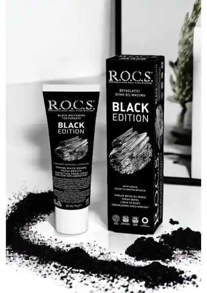 R.O.C.S. Black Edition Kömürle Diş Macunu: Doğal ve Güçlü Temizlik ile Beyazlatma