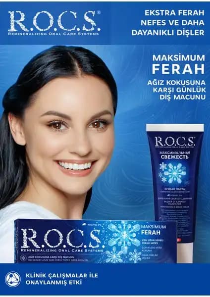 R.O.C.S. Maksimum Ferah Diş Macunu: Doğal İçeriklerle Uzun Süreli Ağız Bakımı