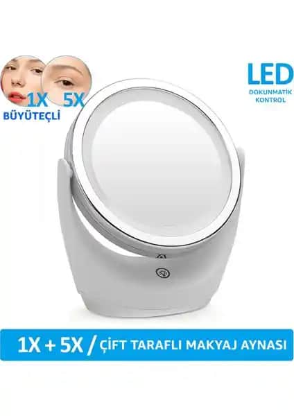 Robeve Çift Taraflı Makyaj Aynası: Modern, Fonksiyonel ve Ayarlanabilir Işık Özelliğiyle