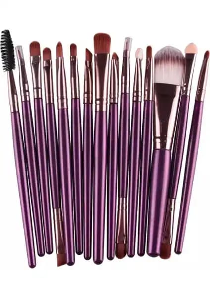Roesia Rose Cosmetics Mor 20'li Makyaj Fırça Seti Profesyonel ve Pratik Kullanım İçin
