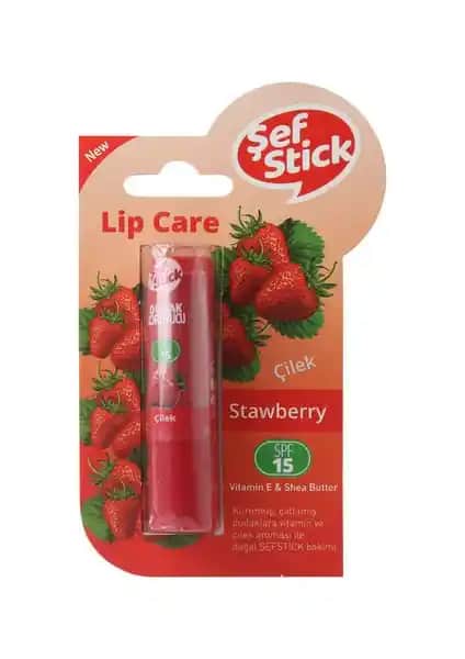 Şef Stick Lip Care Çilek Dudak Bakım Ürünü, Nemlendirici ve Doğal İçeriklerle Dudak Sağlığını Destekler