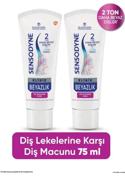 Sensodyne Klinik Beyazlık Dis Macunu ile kahve, çay ve tütün lekelerine karşı etkili diş bakımı
