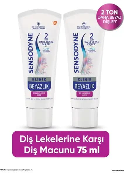 Sensodyne Klinik Beyazlık Dis Macunu ile kahve, çay ve tütün lekelerine karşı etkili diş bakımı