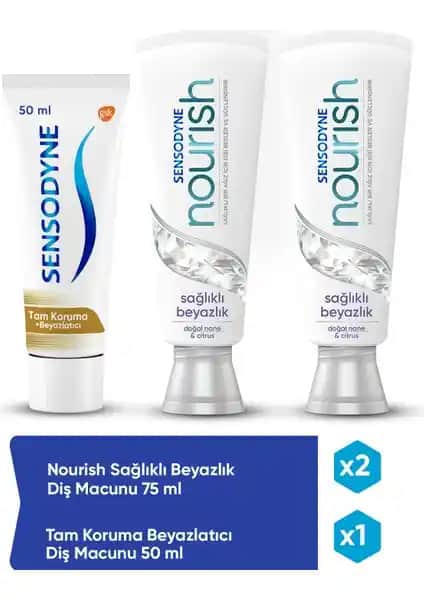 Sensodyne Nourish Hassas Dişler İçin Güvenilir Beyazlatıcı Günlük Diş Macunu
