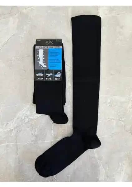Sky Socks Varis Seyahat ve Uçuş Siyah Diz Altı Çorapları Sağlık ve Konfor Sunar