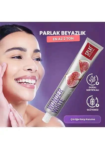 SPLAT Wonder White İncir Özlü Diş Macunu Günlük Ağız Bakımı ve Ferahlık İçin Uygun