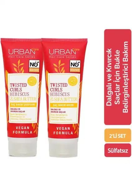Urban Care Hibiscus ve Shea Butter Serisi 2'li Set Doğal ve Vegan Saç Bakım Ürünleri