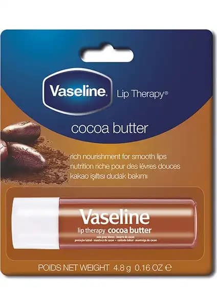 Vaseline Cocoa Butter Dudak Balmı: Nemlendirici ve Yumuşatıcı Doğal Dudak Bakımı Ürünü