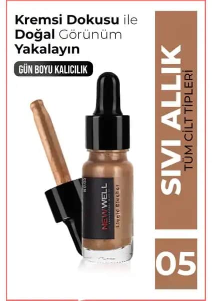 Well Sıvı Allık (Mat) No05: Doğal ve Işıltılı Makyaj İçin Yüksek Pigmentli Sıvı Allık