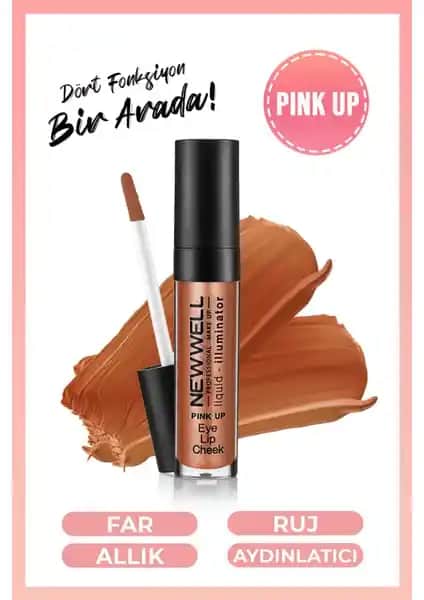 Yeni Well Liquid Illuminator Allık 3 in 1 Pink Up doğal parlaklık ve çok yönlülük sağlayan ürün