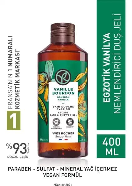 Yves Rocher Nemlendirici Duş Jeli Egzotik Vanilya Doğal İçerik ve Ferahlatıcı Kokusu ile