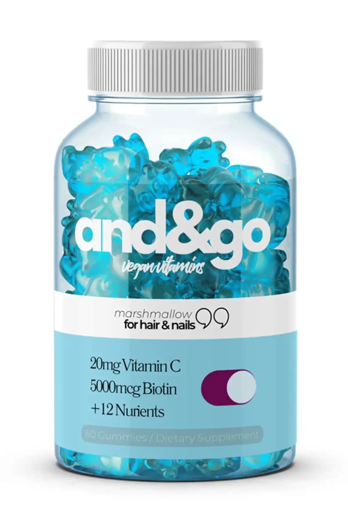 And Go For Hair & Nails Vegan Biotin Takviyesi 60 Adet Saç ve Tırnak Sağlığını Destekler