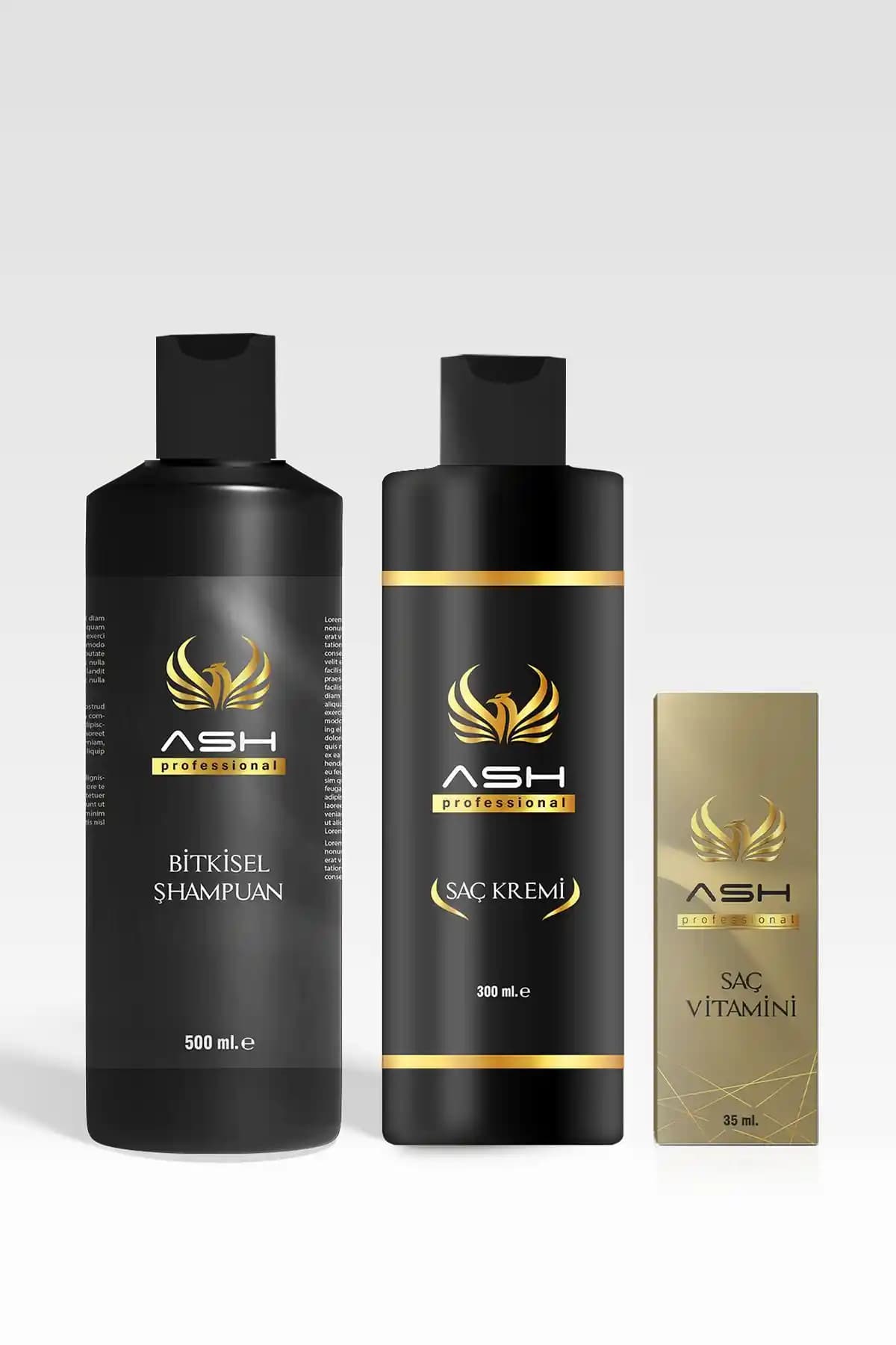 Ash Professional Saç Bakım Seti Doğal Çözümle Saç Dökülmesini Azaltır ve Saçları Güçlendirir