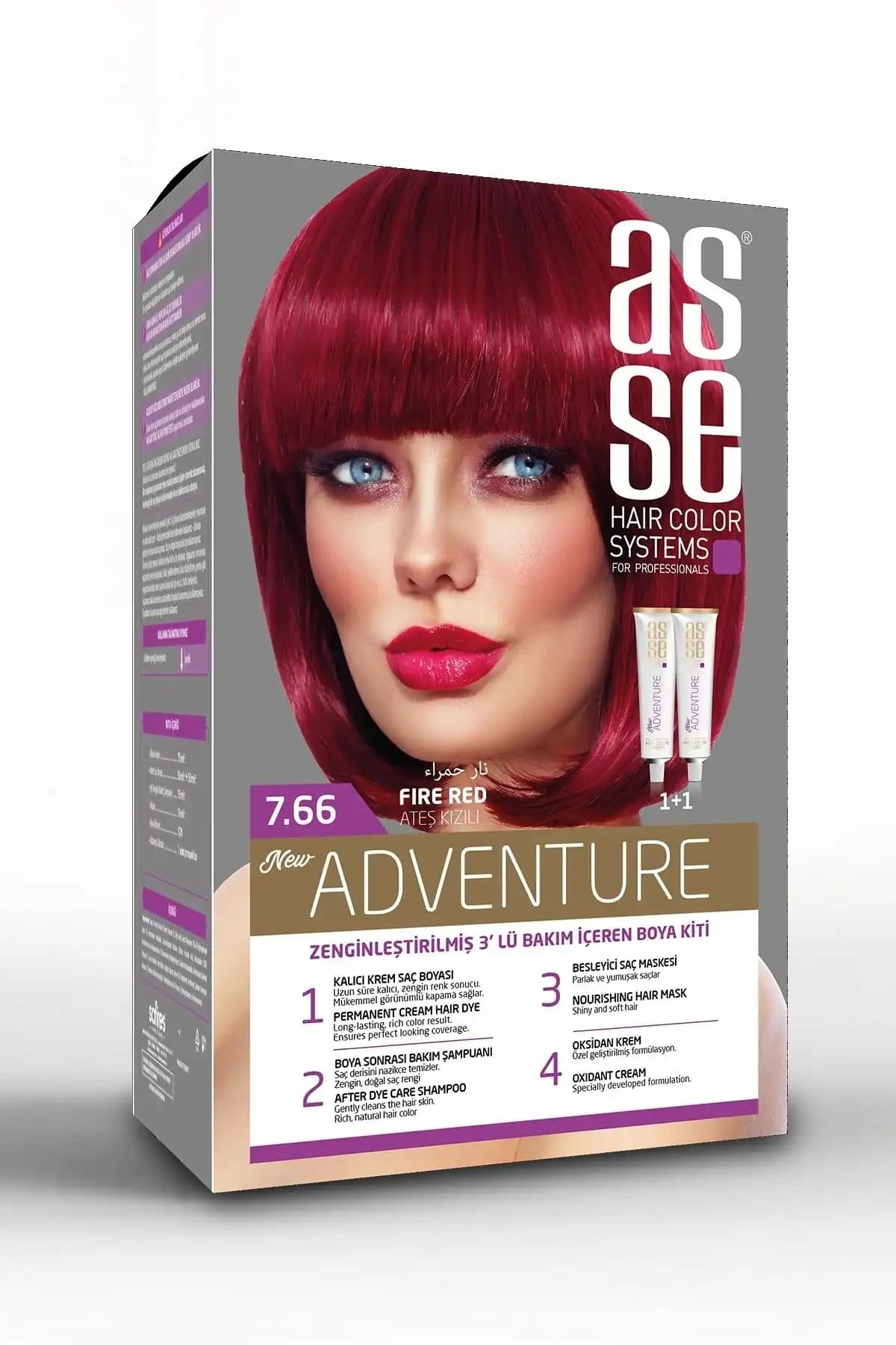 Asse Adventure Set No:7.66 Ateş Kızılı ile canlı ve kalıcı saç renkleri elde edin