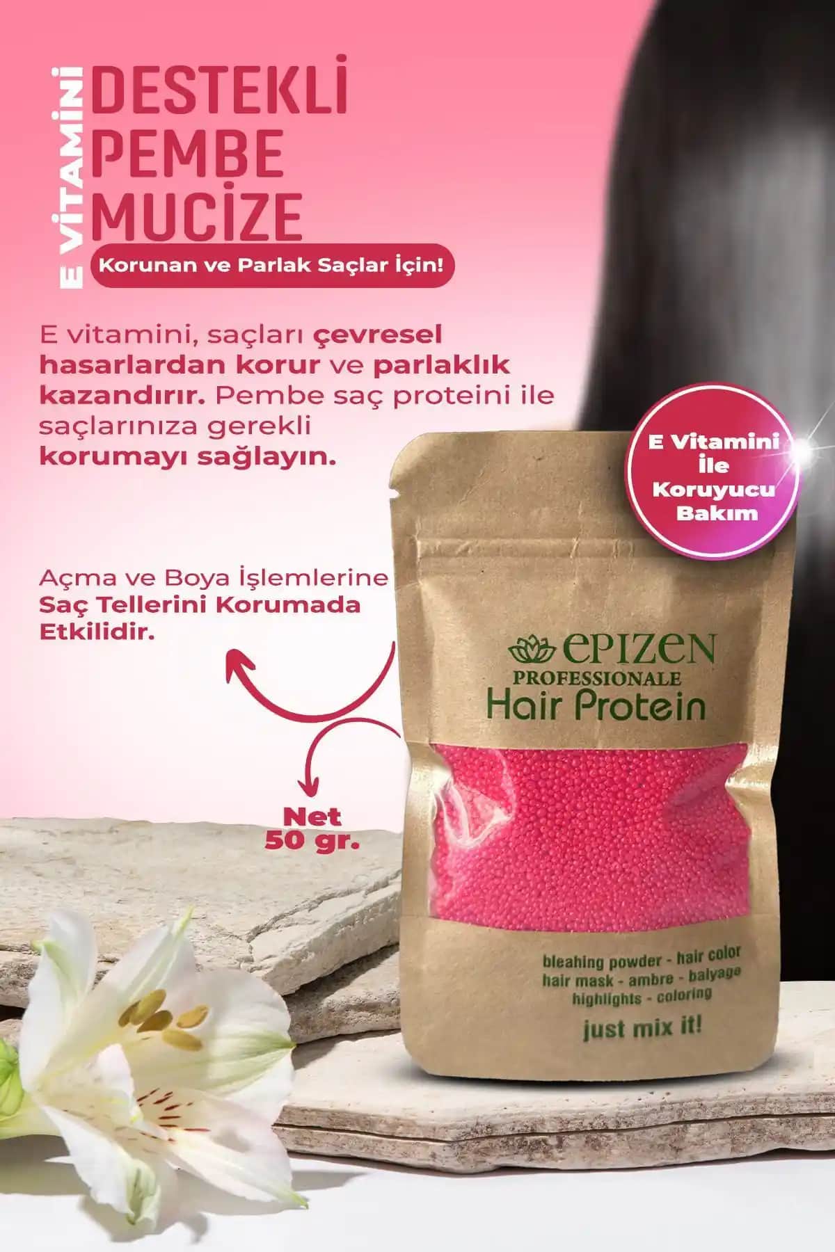 EPİZEN Ekstra E Vitaminli Saç Bakım Proteini ile Sağlıklı ve Parlak Saçlar