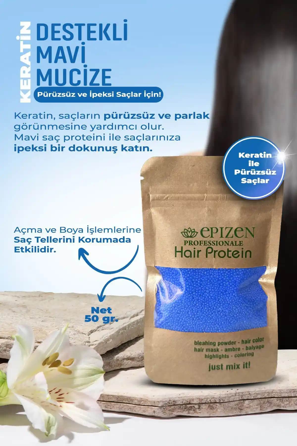 EPİZEN Ekstra Keratinli Saç Bakım Proteini Lotus Kokulu Yıpranmış Saçlar İçin Güçlendirici Çözüm