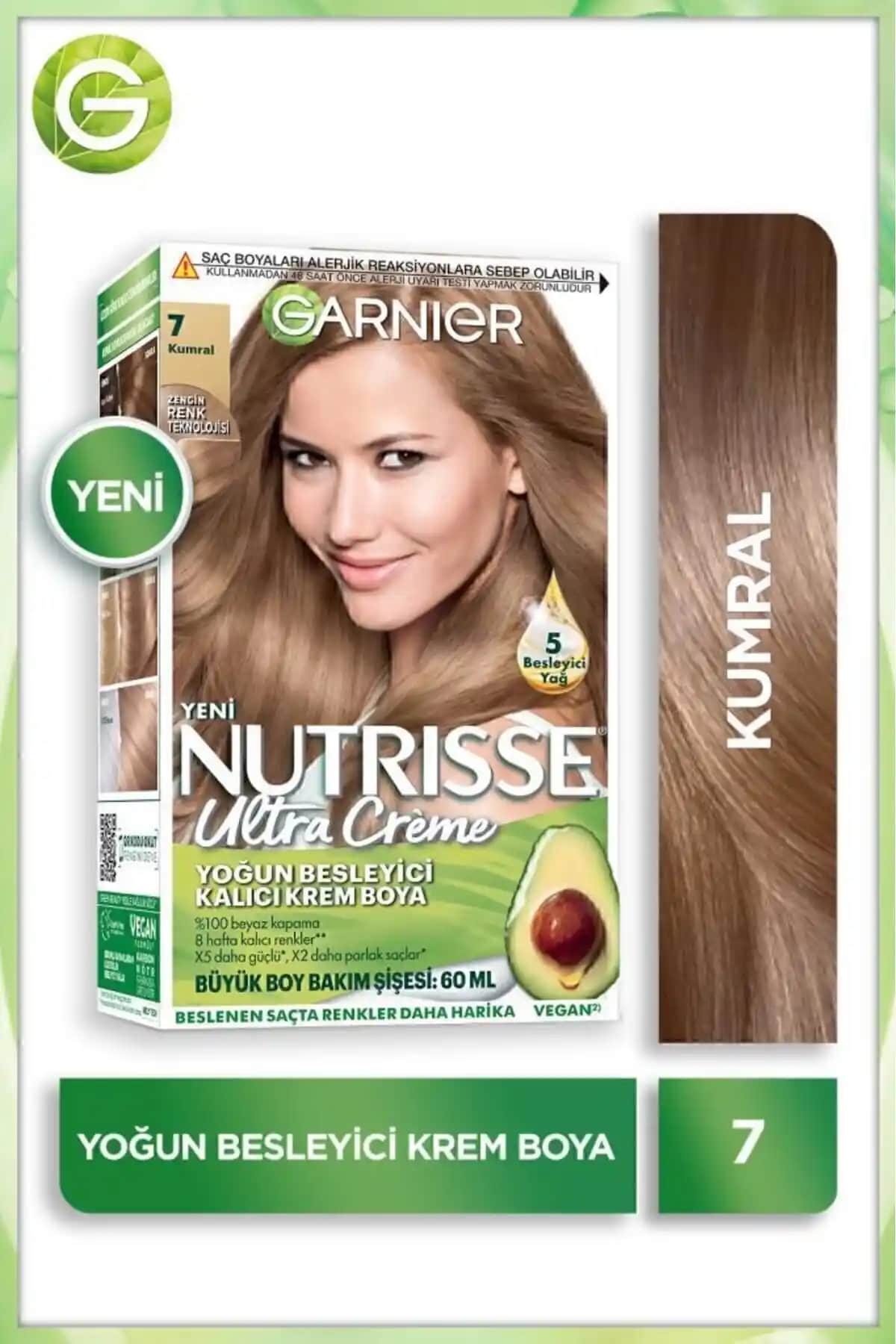 Garnier Nutrisse Kumral Yoğun Besleyici Kalıcı Krem Saç Boyası 7 Kumral Renk Seçeneği
