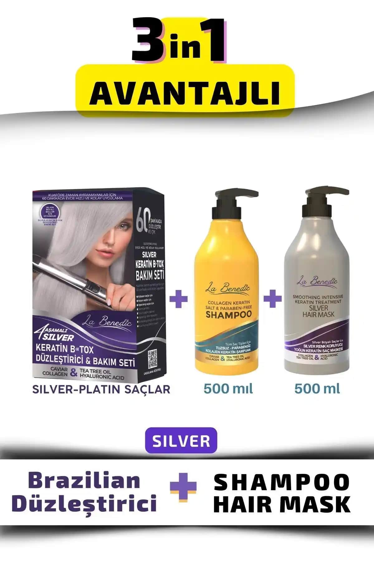 La Benedic Silver Keratin Düzleştirici Full Set ile Saç Bakımında Mükemmel Sonuçlar