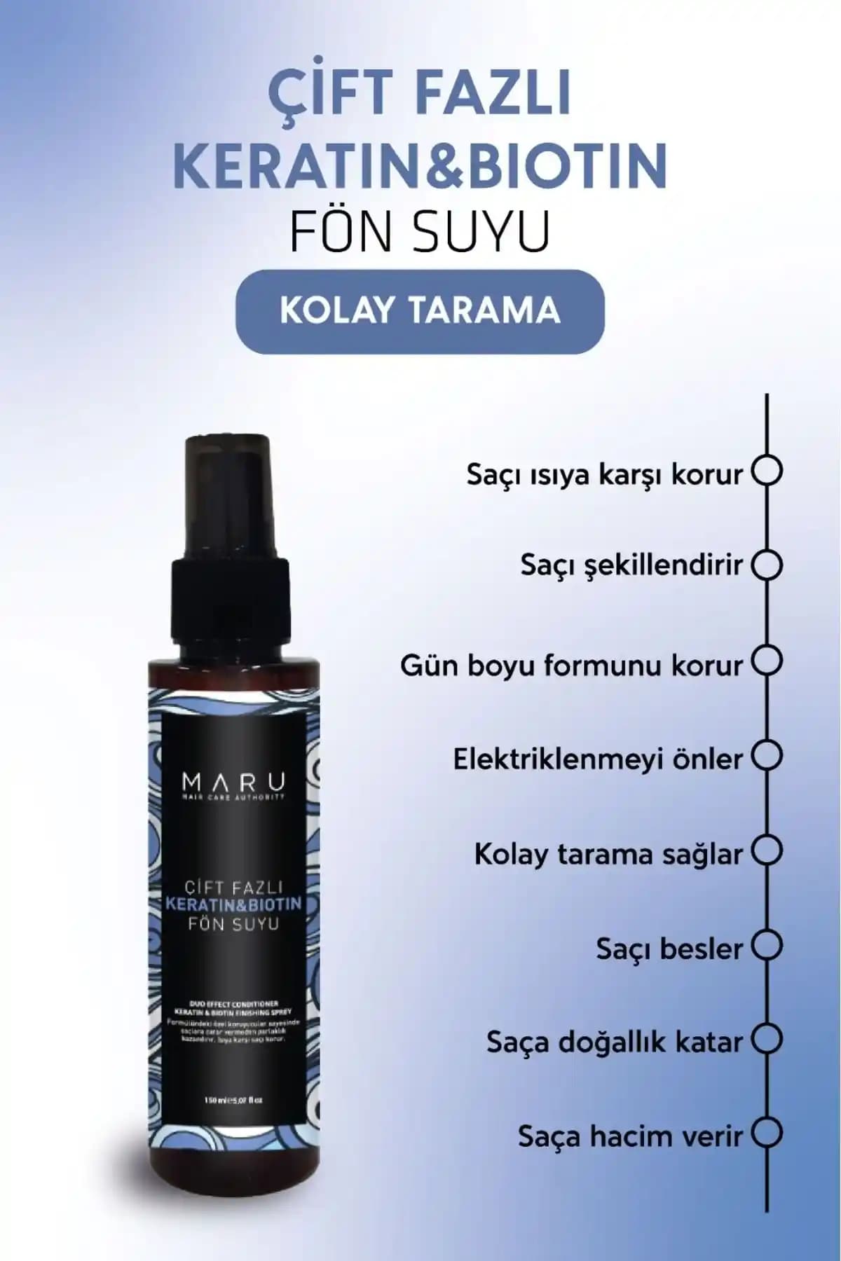 MARU Keratin Biotin Isı Koruyucu Sprey: Sağlıklı ve Parlak Saçlar İçin Etkili Çözüm