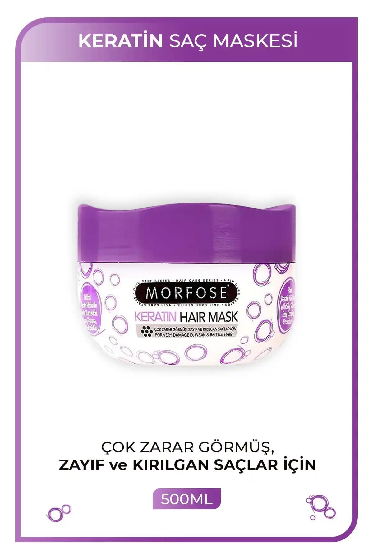 Morfose Keratin Saç Maskesi 500 ml ile Güçlü ve Parlak Saçlar İçin Etkili Bakım Çözümü