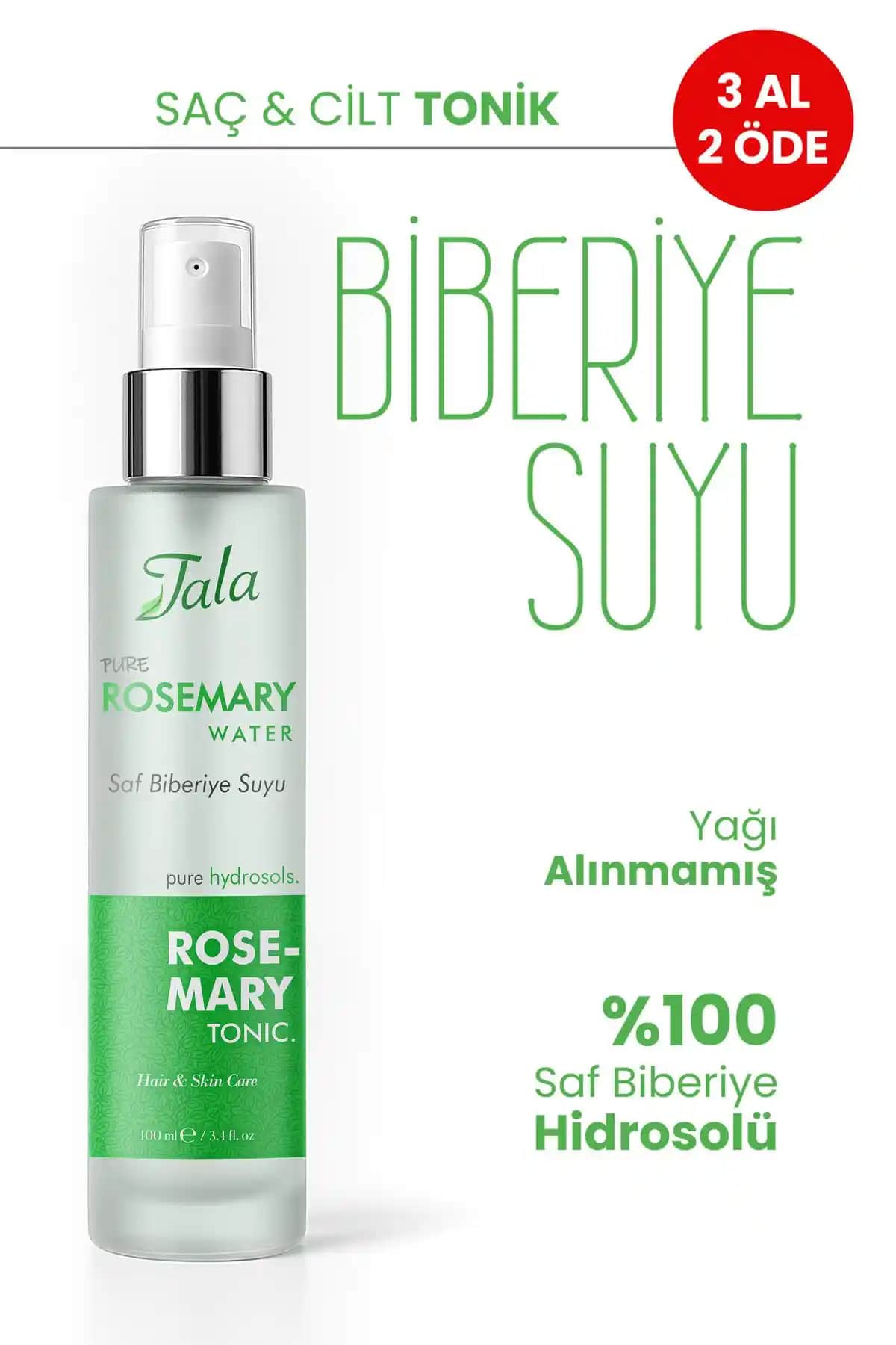 Tala Biberiye Suyu Güçlendirici Saç ve Cilt Bakım Ürünü Türkiye Menşeli Doğal Tonik