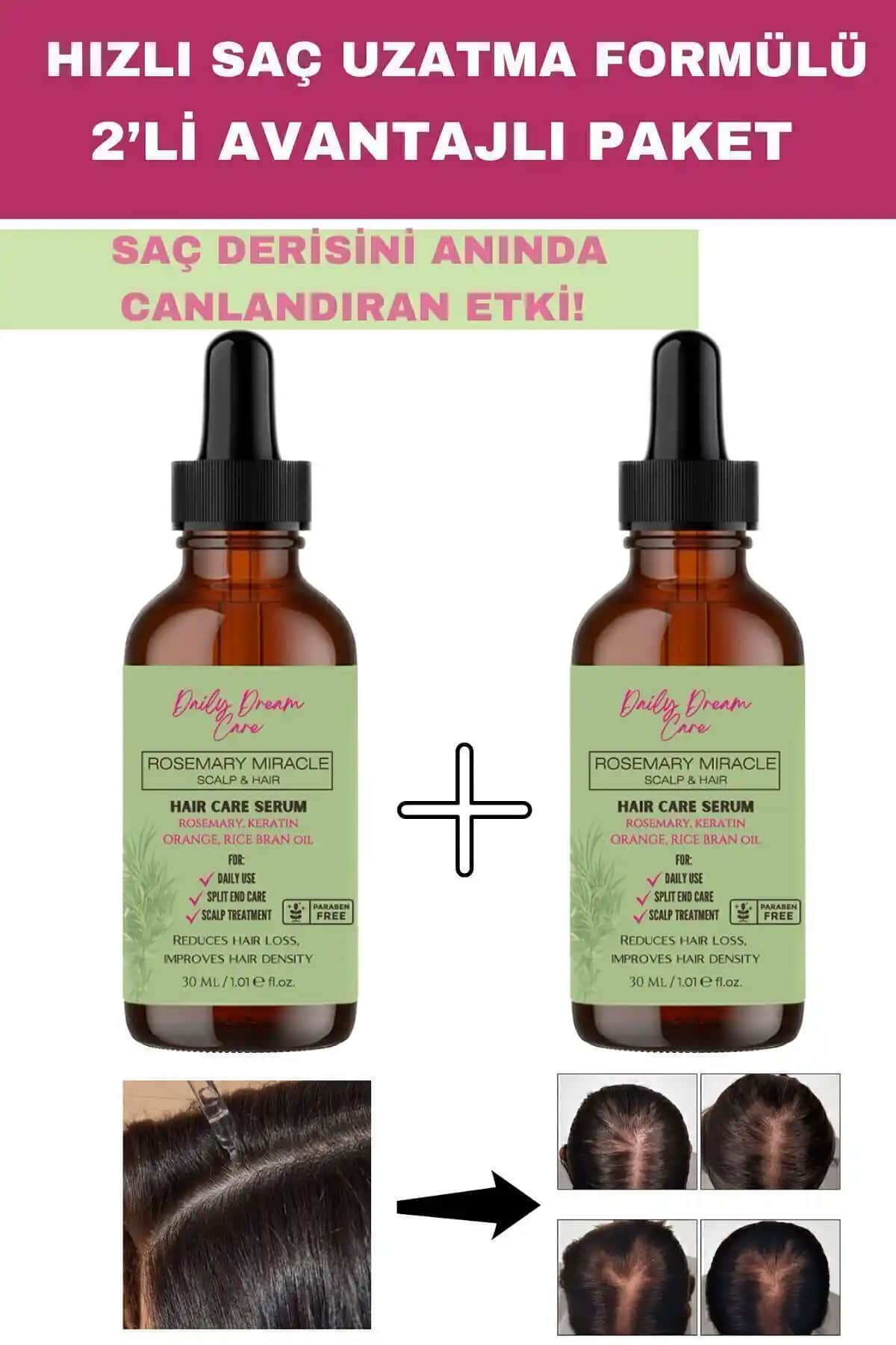 True Bee 2’li Biberiye Kompleks Saç Serum Seti Saç Güçlendirme ve Parlaklık İçin Doğal Çözüm