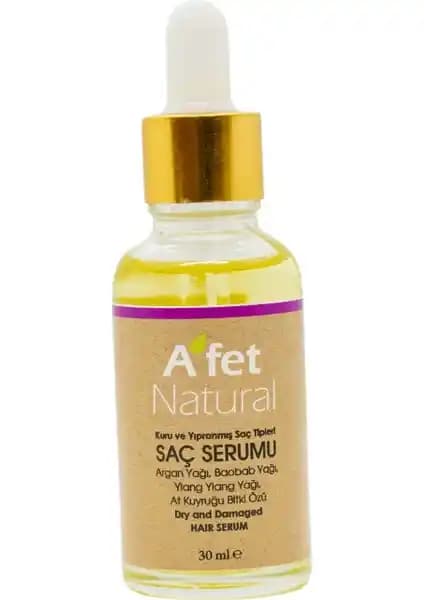 A'fet Natural Saç Serumu 30ML: Kuru ve Yıpranmış Saçlar İçin Doğal Çözüm