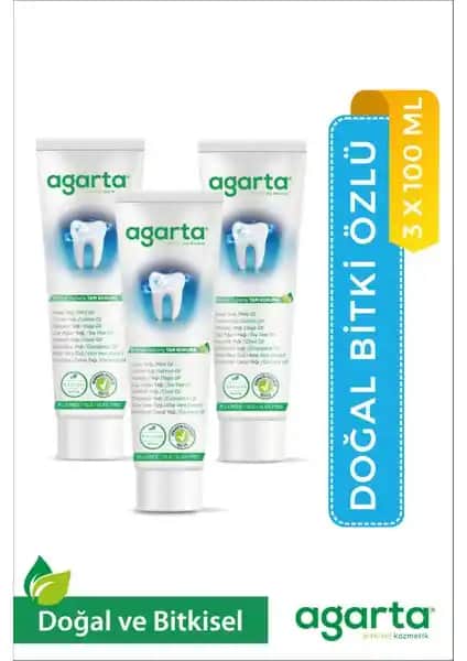 Agarta Doğal 3 Adet Bitki Özlü Florürsüz Diş Macunu: Doğal ve Etkili Ağız Bakım Ürünü