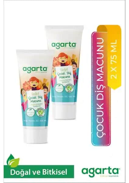 Agarta Doğal Çocuk Diş Macunu 75ml x 2 Paket Güvenli ve Doğal Ağız Bakımı
