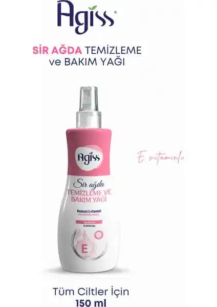 Agiss Sır Ağda Temizleme ve Masaj Yağı 150ML Sprey Cilt Bakımında Pratik ve Etkili Çözüm