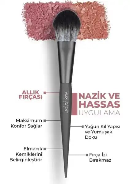 Alix Avien Allık Fırçası ile Doğal ve Sağlıklı Yanak Görünümü Sağlayan Makyaj Aracı