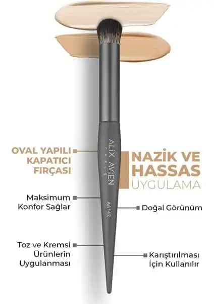 Alix Avien Oval Yapılı Kapatıcı Fırçası - Yüksek Performanslı Makyaj Aksesuarı