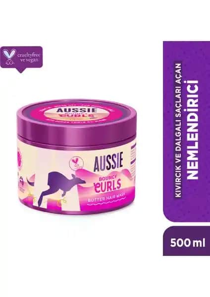 Aussie Bouncy Curls Kıvırcık ve Dalgalı Saçlar İçin Nemlendirici ve Şekillendirici Maske