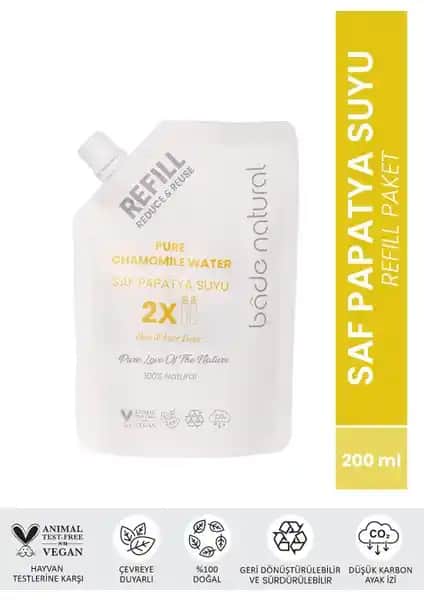 Bade Natural Papatya Suyu Saç Toniği Refill Paketi Doğal ve Sürdürülebilir Saç Bakım Ürünü