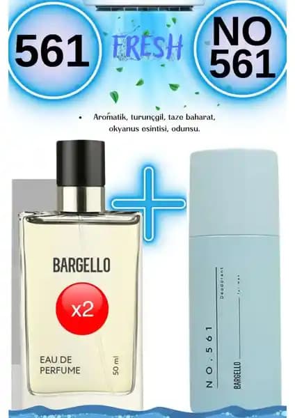 Bargello 561 Fresh Parfüm ve Deodorant Seti Kalıcılık ve Ferahlık Sunar