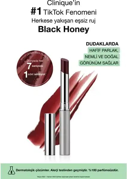 Clinique Almost Lipstick Black Honey: Doğal ve Nemlendiren Dudak Rengi Ruj Ürünü