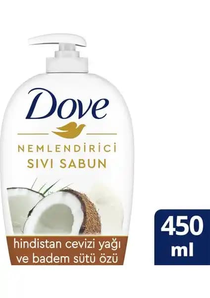 Dove Nemlendirici Sıvı Sabun Hindistan Cevizi Yağı ve Badem Sütü ile Yükseklik ve Nem Sağlar