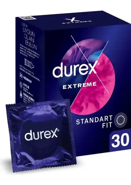 Durex Extreme 30'lu Tırtıklı Prezervatif Güvenlik ve Zevki Artıran Seçenek
