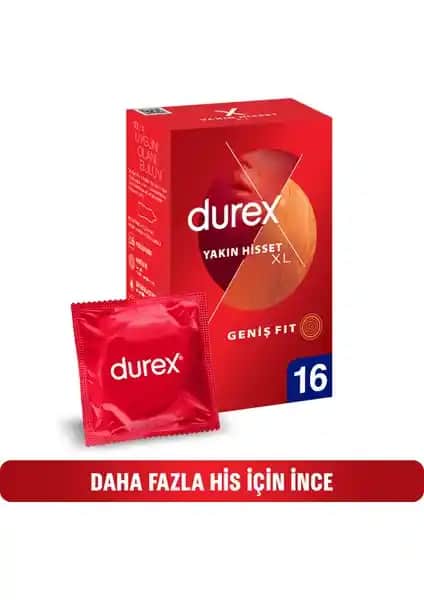 Durex Yakın Hisset 16 XL Prezervatifleri: Geniş ve Güvenli Kullanım İçin Uygun Ürün