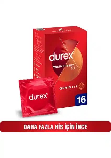 Durex Yakın Hisset 16 XL Prezervatifleri: Geniş ve Güvenli Kullanım İçin Uygun Ürün