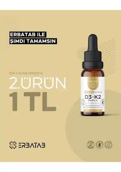Erbatab Vitamin D3 K2 Damla: Günlük Bağışıklık ve Kemik Sağlığı İçin Etkili Takviye