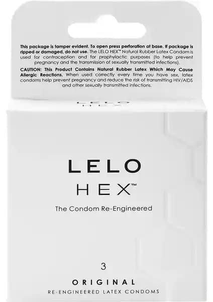 Erox Lelo Hex Box 3'lü Doğal Lateks Prezervatifler Güvenlik ve Konfor İçin Yenilikçi Tasarım