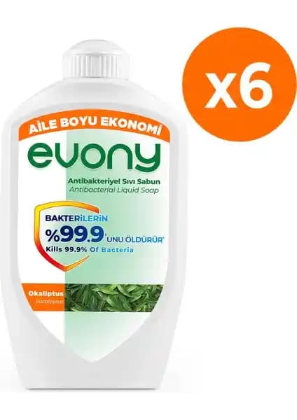 Evony Okaliptus Aromalı Antibakteriyel Sıvı Sabun 1500ml - Günlük Hijyen ve Doğallık İçin